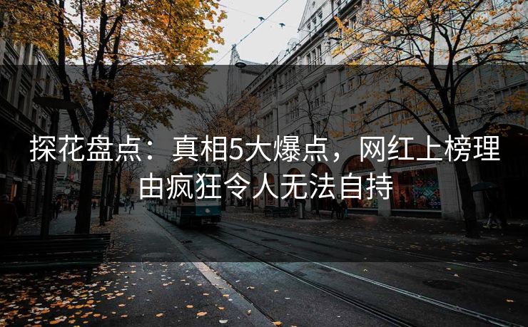 探花盘点：真相5大爆点，网红上榜理由疯狂令人无法自持